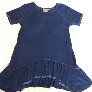 Blue ruffle top